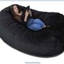 Large Black Oval Bean Bag Lounger - Extra Large Floor Sofa Image 3