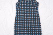 Boden Blue Black Retro Polka Dot 100% Wool Sleeveless Shift Mini Dress 10UK/38EU