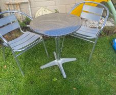 outdoor table and 2 chairs