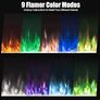 Electric Fireplace Touch Screen Glass Panel Colorful Flame Insert Wall Mounted Heater Remote Control with Crystal&Log Set,900/1800W(102CM, Black) Image 5