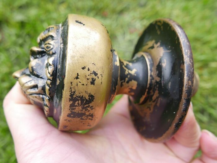 Victorian Heavy Door Brace Set - Letter Plate set  Brass Lion Face  Centre Knob Brass Door Knocker and Letter plate