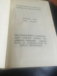 The Shepherd's calendar and other Poems by Edmund Spenser.  Edited with an introduction by Philip Henderson