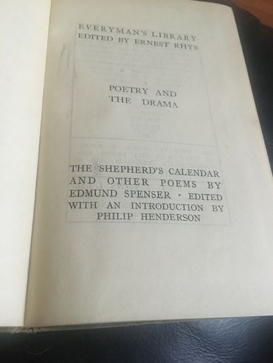 The Shepherd's calendar and other Poems by Edmund Spenser.  Edited with an introduction by Philip Henderson