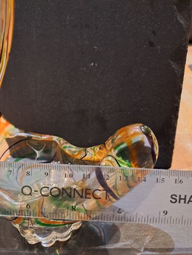 Vintage Heavy Art Glass Chicken Bowl