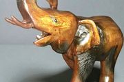 Large wooden elephant statue