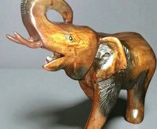 Large wooden elephant statue