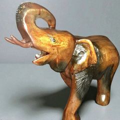 Large wooden elephant statue