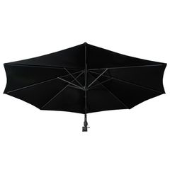 Wall-Mounted Parasol with Metal Pole 300 cm Black
