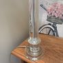 Cut Glass Pillar Lamp with Dusty / Dusky Faux Suede Drom Shade Image 3