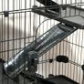Rabbit cage enclosure 5 levels with 3 doors 5 ramps removable tray casters 81 x 52.5 x 159 cm black and gray Image 4