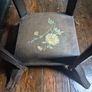 Antique Edwardian folk art handpainted fl9ral side table 2 tier Image 6