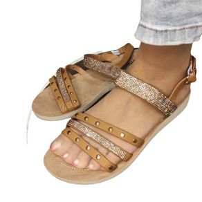Sandals with golden zirconias