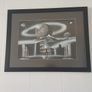 Original Surrealist Spray Paint Art. Professionally Framed 22 x 27 inches. Image 9