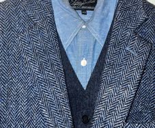 Tweed herringbone blazer and waistcoat sz m