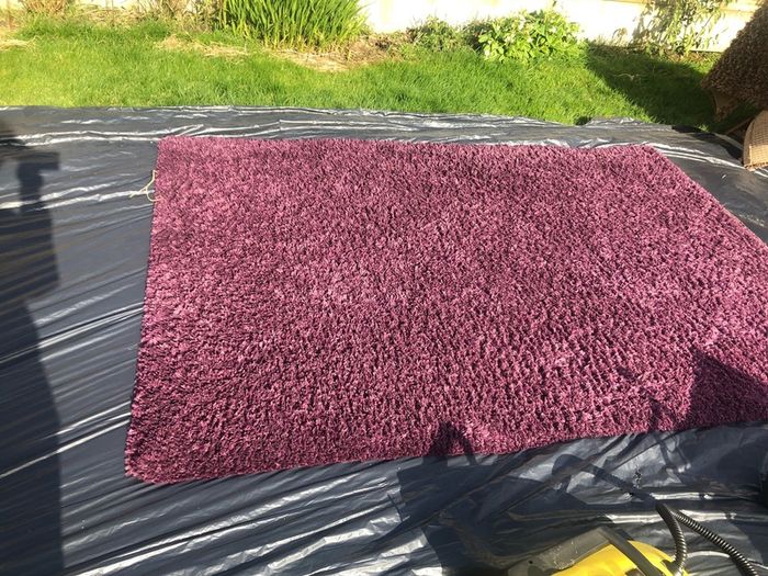 Extra Large thick chunky Rug aubergine colour