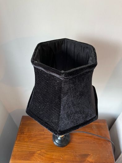 Pair of black velvet table lamps