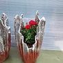 Handmade Flower Pots - Abstract Gold, Copper, Silver Flower Pot - Unique Drape Vase Image 9