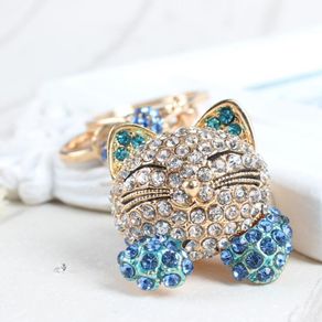 Keychain. Sitting Cat with Long Tail