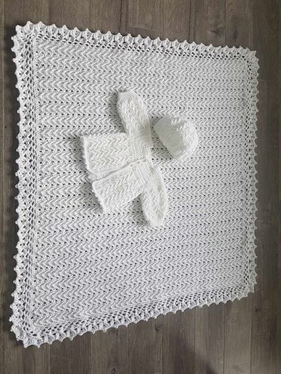 Handmade 100% cotton christening dress set 0-3 months