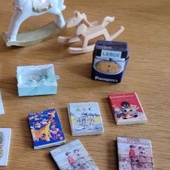 Baby items for dolls house nursery