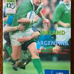 Very Rare 1999 Ireland v Argentina - Irish Permanent International Programme