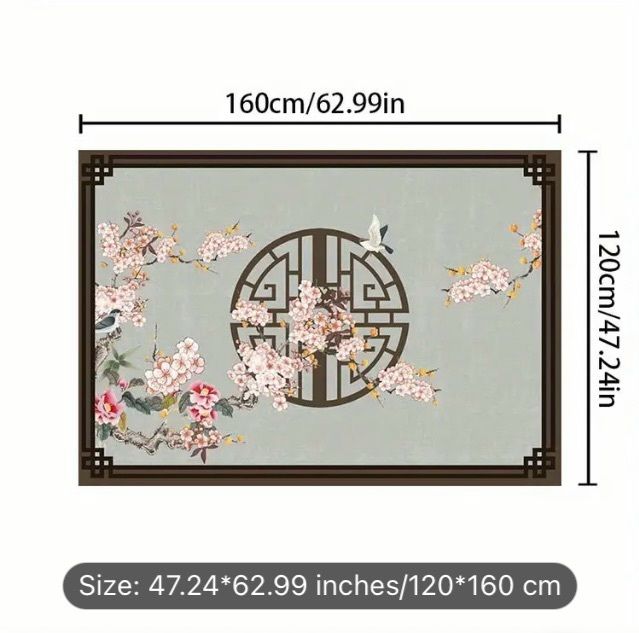 Chinese floral themed rug free postage