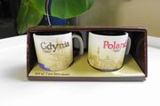 Starbucks Global Icon Series Poland &amp; Gdynia Demitasse Mini Mug Set 2012 NIB
