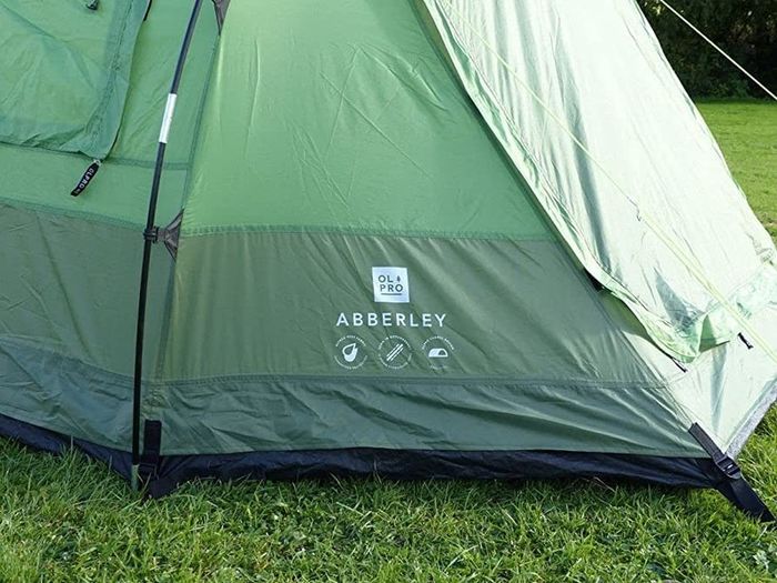 Abberley 2 berth 3.7m x 2.2m Tunnel Tent Green - 5000mm waterproofing UV Protection Canopy Poles & sewn in groundsheet (FREE POSTAGE)