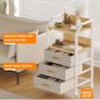Bedside Table with 3 Fabric Drawers and Open Shelf, Nightstand for Bedroom Image 5