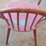 4 vintage wooden kitchen chairs pink Image 6