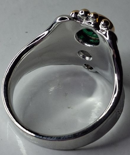 Two Tone Centre Gem & Crystal Vintage Ring
