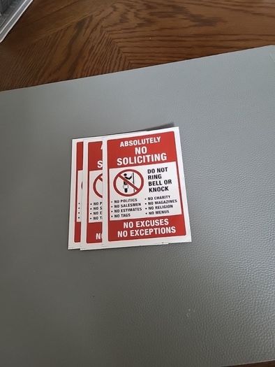 No callers please signs