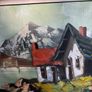 Beautiful Canvas Painting of House and Landscape Image 4