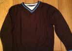 Age 7-8 Mock Layer Fine Knit Chocolate Brown Jumper