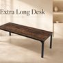 Extra Long 2 Person Computer Desk 200 cm Rustic Brown and Black Image 3