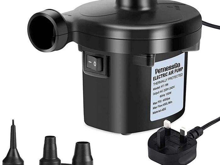 Electric Air Pump, portable quick fill AC Inflator Deflator with 3 Nozzles 220V AC/150W 50/60Hz Quick Fill Electric Pump for Inflatable Air Mattress Pump Air Bed Pool Toy Raft Boat (FREE SHIPPING)