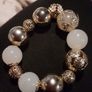 Baby pink and gold chunky bracelet Image 3
