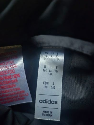 Adidas black jacket age 13-14