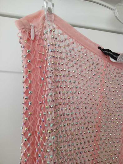 Stradivarius sparkly pink net trousers size S
