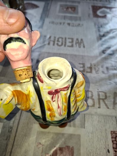 Vintage 1950s Six-Eyed Drunk Man Ceramic Decanter Produced in Japan, postage available or collection