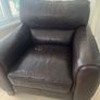 Sofa brown leather 2 seater & 1 armchair Image 3