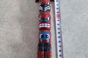 Souvenir Vintage Carved Wood Totem Pole Native American Indian Made in Alaska