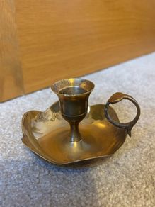 Vintage Brass Chamberstick/ Candle Holder