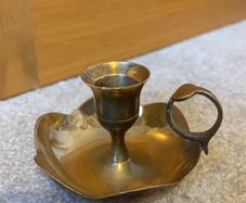 Vintage Brass Chamberstick/ Candle Holder