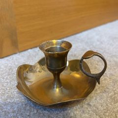 Vintage Brass Chamberstick/ Candle Holder