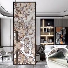 Antique Peel and Stick Wallpaper Modern Rusty Mirror, Waterproof Self Adhesive Furniture Stickers, Thickend Foxed Silver Rusts Wall Art Home Decor 58X200CM