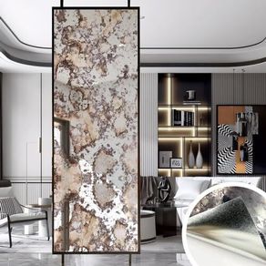 Antique Peel and Stick Wallpaper Modern Rusty Mirror, Waterproof Self Adhesive Furniture Stickers, Thickend Foxed Silver Rusts Wall Art Home Decor 58X200CM