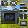 3x3m Garden Steel Tube PE Gazebo With 4 Pieces Image 5