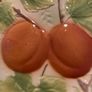 Print a la Main - St Clement France - 21 cm diameter colourful plate with Peaches and Leaves Image 5