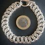 925 sterling silver interlocking multi-ring bracelet 22 grams Image 3